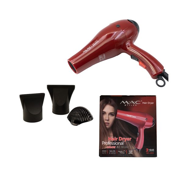 سشوار قرمز مدل MAC Styler Hair Dryer MC.6629
